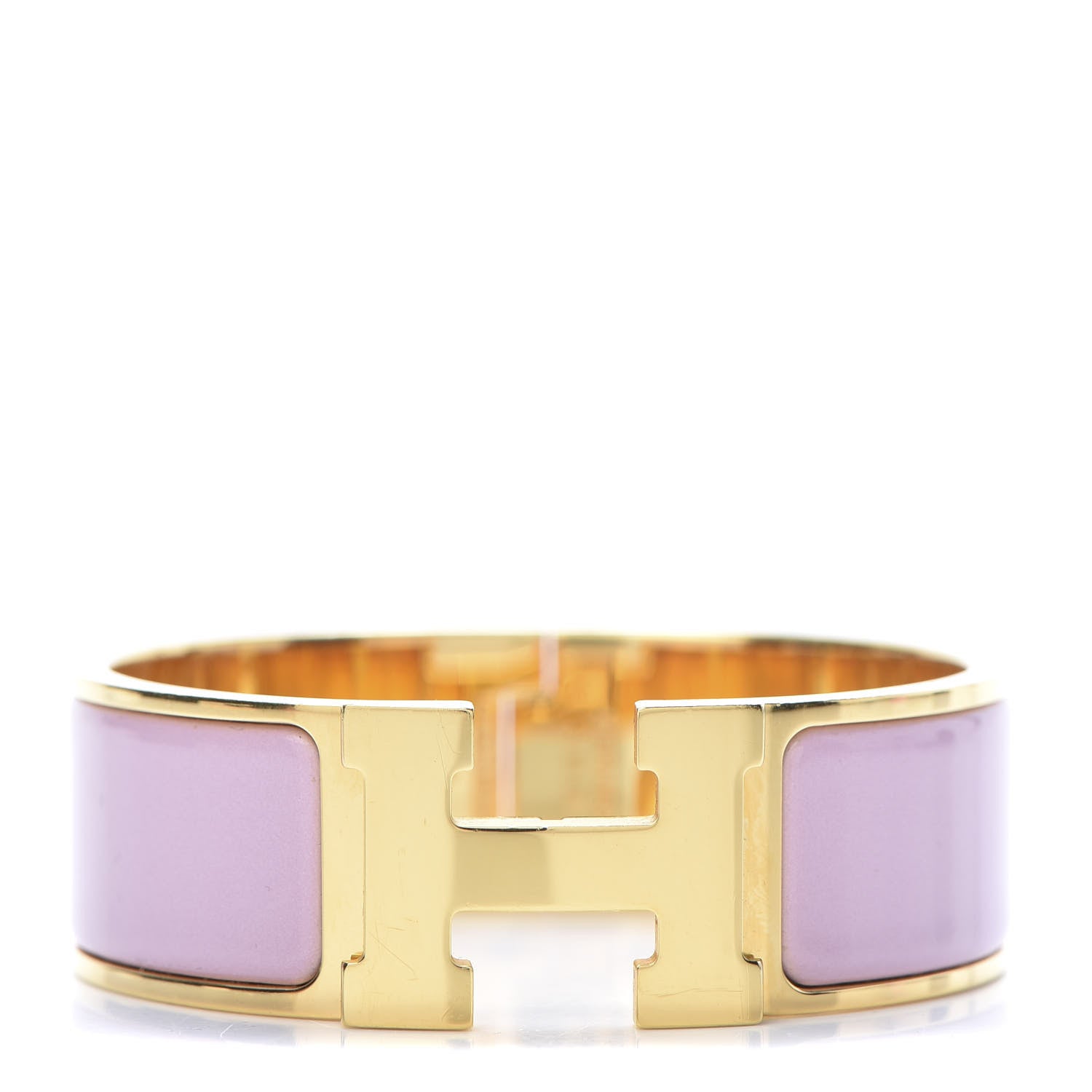 Hermes Enamel Wide Clic Clac H Bracelet PM Rose Dragee 1 of 6