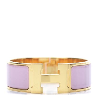 Hermes Enamel Wide Clic Clac H Bracelet PM Rose Dragee 1 of 6
