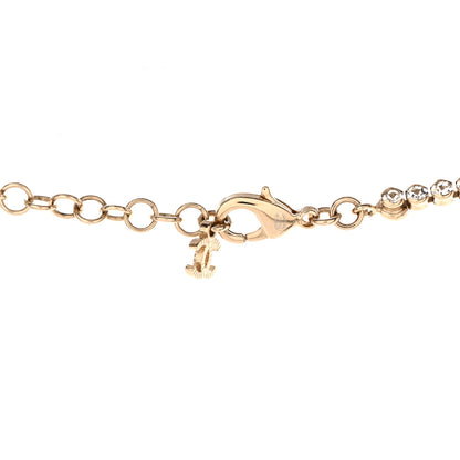 Chanel Crystal CC Chain Short Necklace Gold 4 of 5