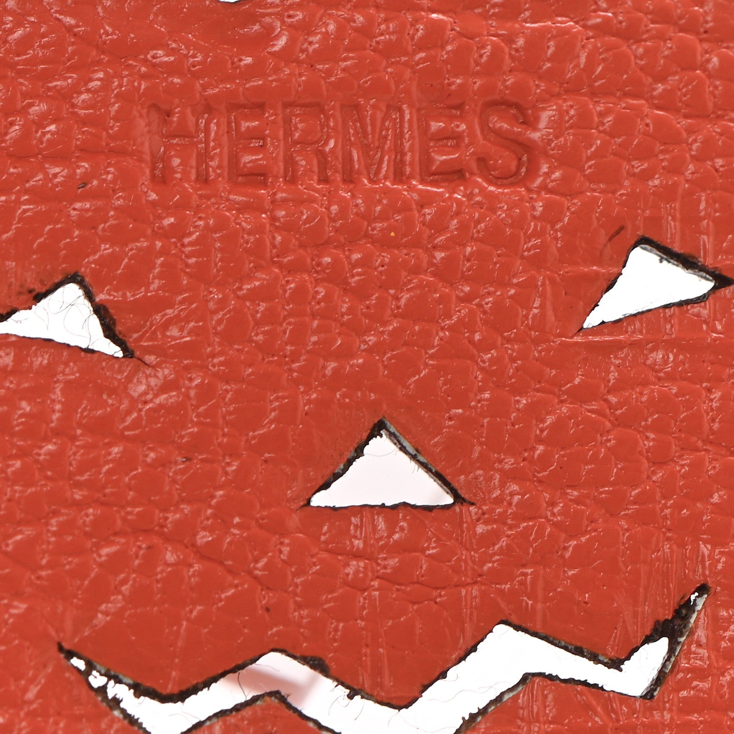 Hermes Chevre Pumpkin Key Chain Bag Charm Orange 3 of 5