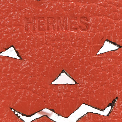 Hermes Chevre Pumpkin Key Chain Bag Charm Orange 3 of 5