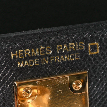 Hermes Madame Calfskin Shiny Alligator Mini Kelly Sellier Touch 20 Black 6 of 10
