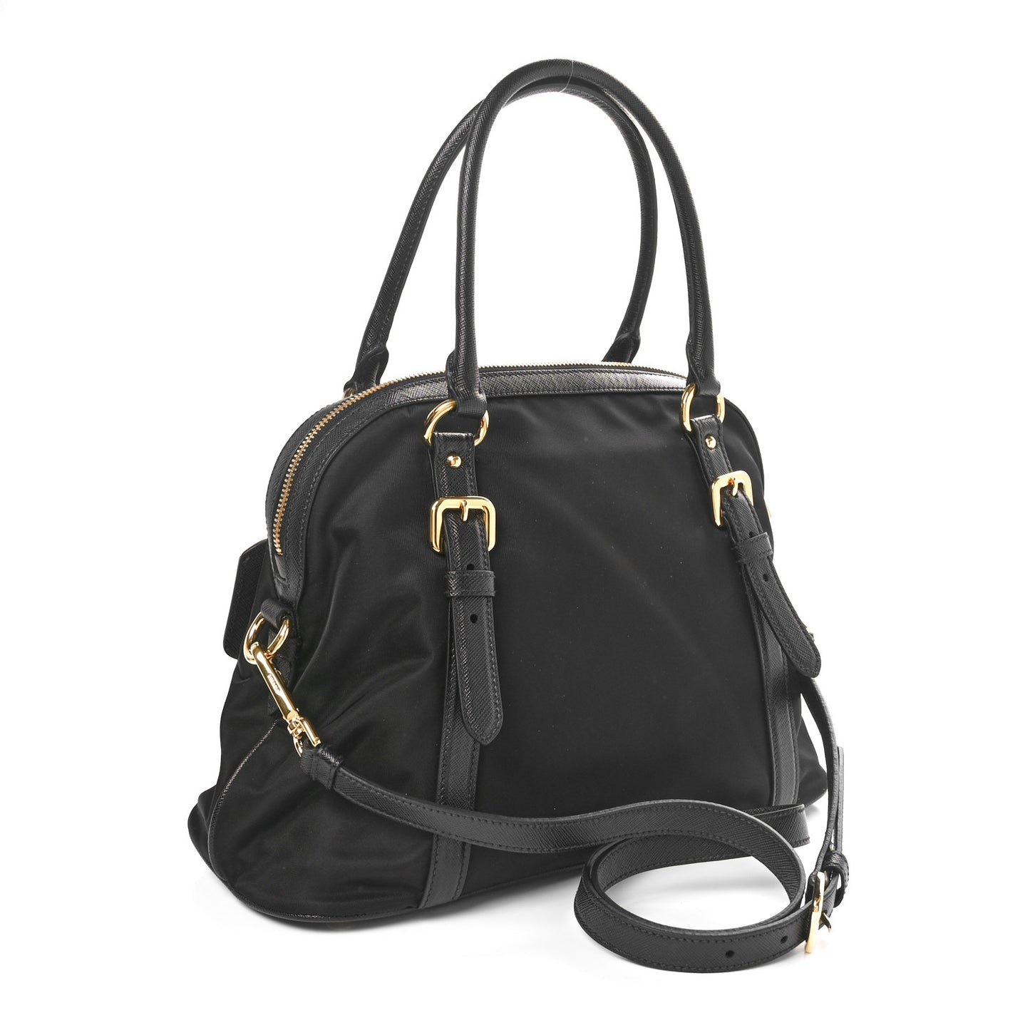 Tessuto Nylon Saffiano Small Tote Black