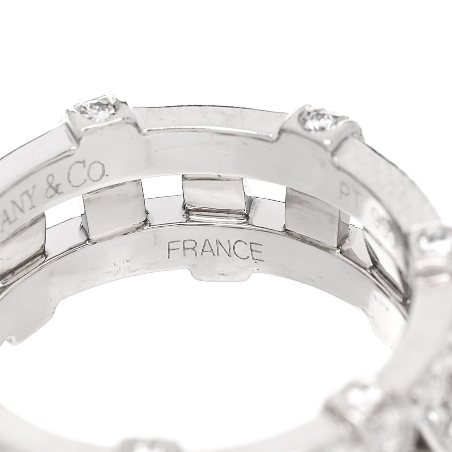 Platinum Diamond Weave Band Ring 50 5.5