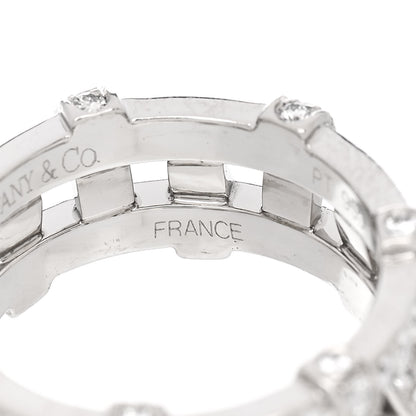 Tiffany Platinum Diamond Weave Band Ring 50 5.5 5 of 7