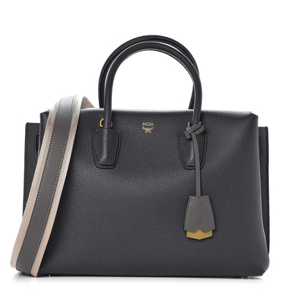 MCM Grained Calfskin Medium Milla Tote Phantom Grey 1 of 22