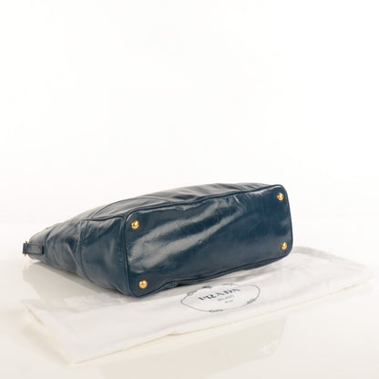 Prada Vitello Shine Tote Denim 4 of 11