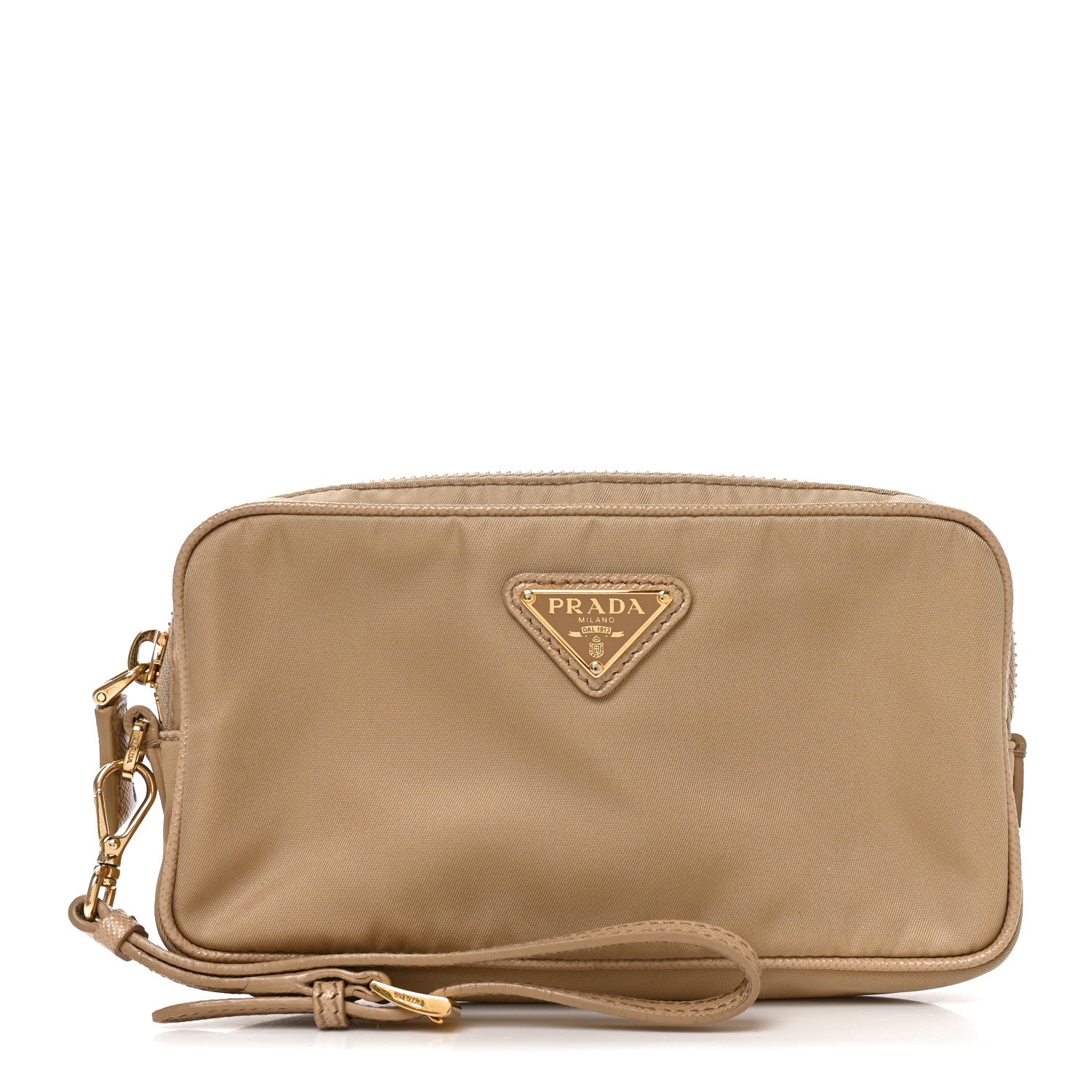 Prada Re-Nylon Vela Saffiano Wristlet Brandy 1 of 6
