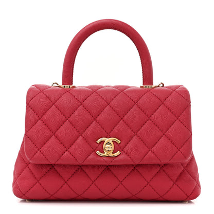Chanel Caviar Quilted Mini Coco Handle Flap Dark Pink 1 of 14