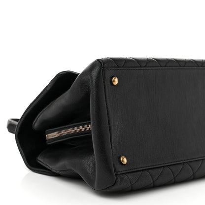 Chanel Shiny Sheepskin Quilted Large Trapezio Flap Black 9 of 11
