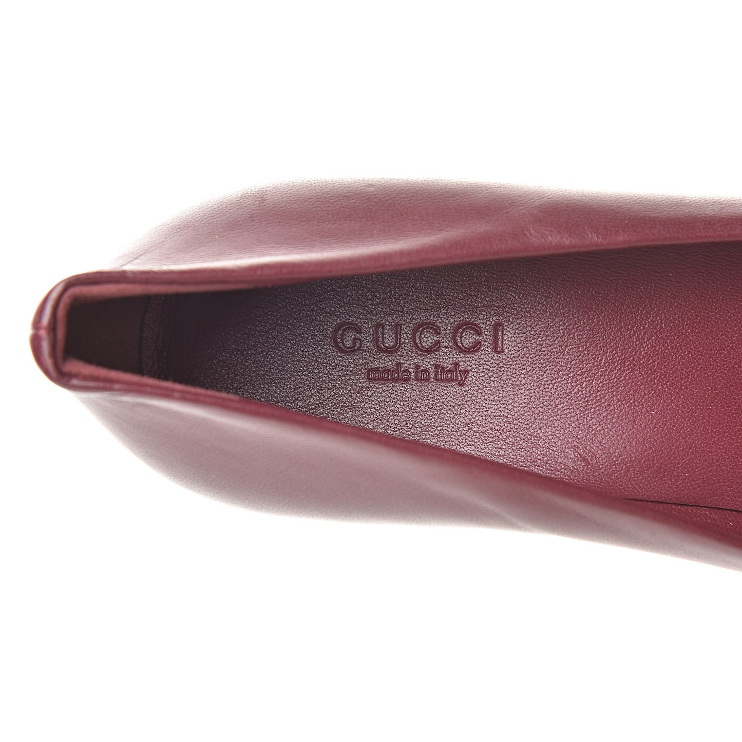 Calfskin Studded Interlocking G Flat 36 Burgundy
