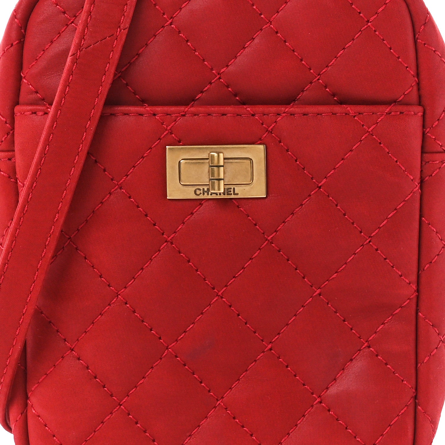Chanel Iridescent Calfskin Quilted Reissue Camera Case Red 8 of 11