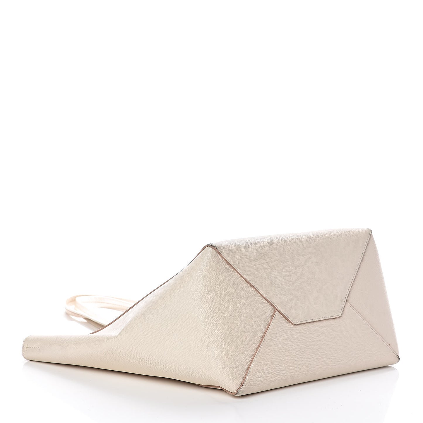 Grained Calfskin Medium Horizontal Cabas Phantom White