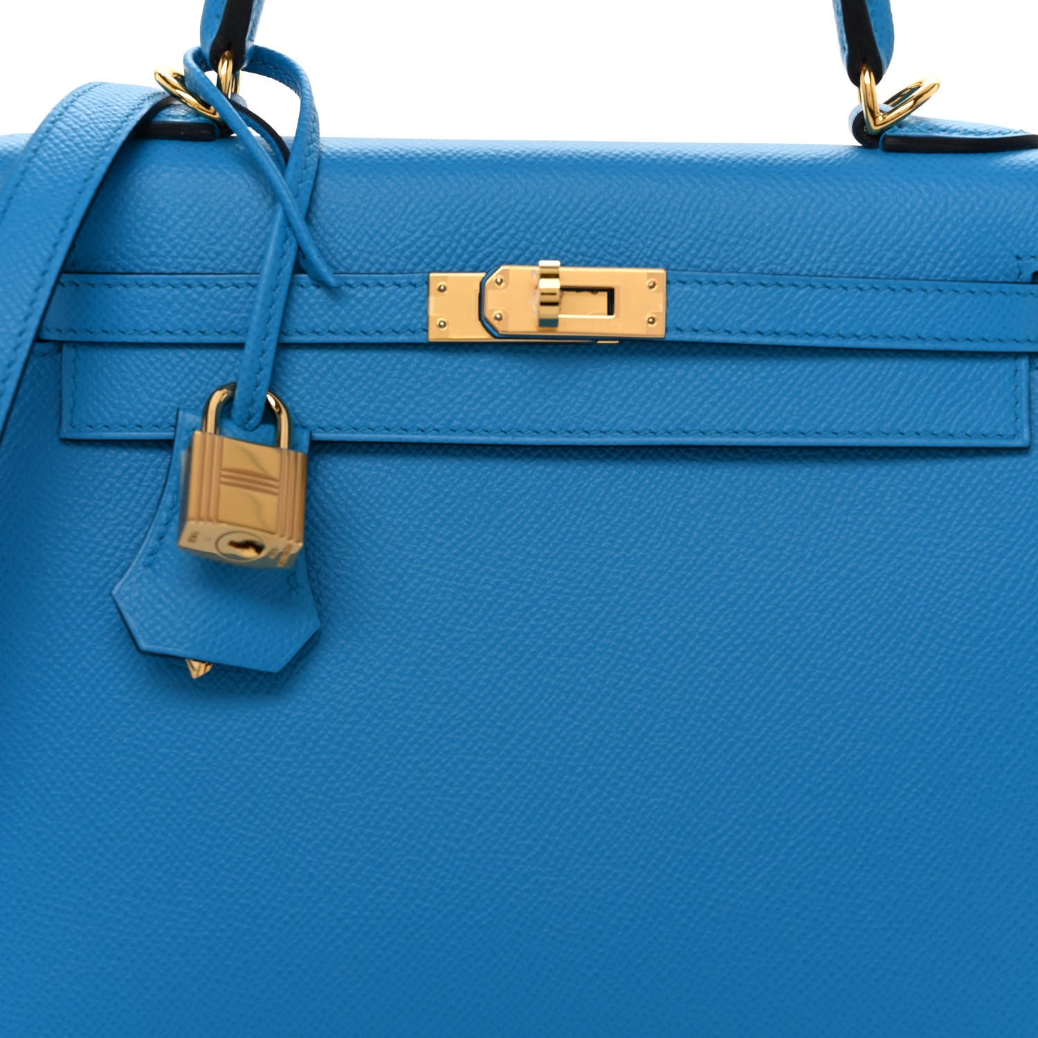 Hermes Epsom Kelly Sellier 25 Bleu Frida 8 of 10