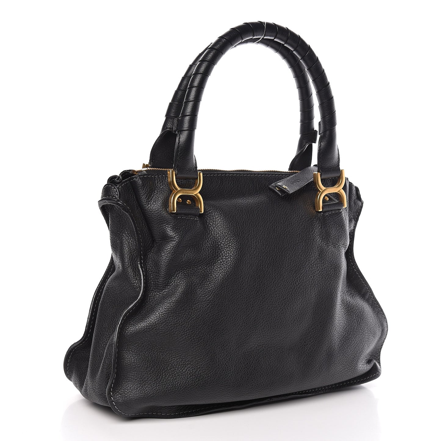 Calfskin Medium Marcie Satchel Black