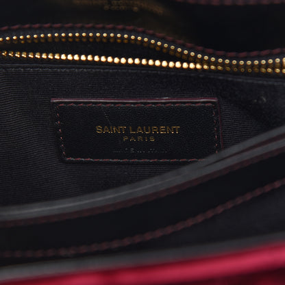 Saint Laurent Velvet Y Quilted Monogram Toy Loulou Crossbody Bag French Burgundy 6 of 9