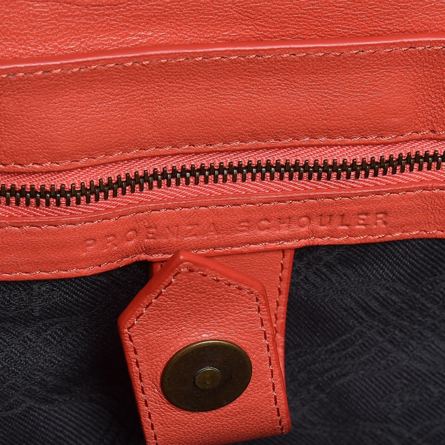 Proenza Schouler Lambskin PS1 Large Satchel Deep Coral 7 of 9