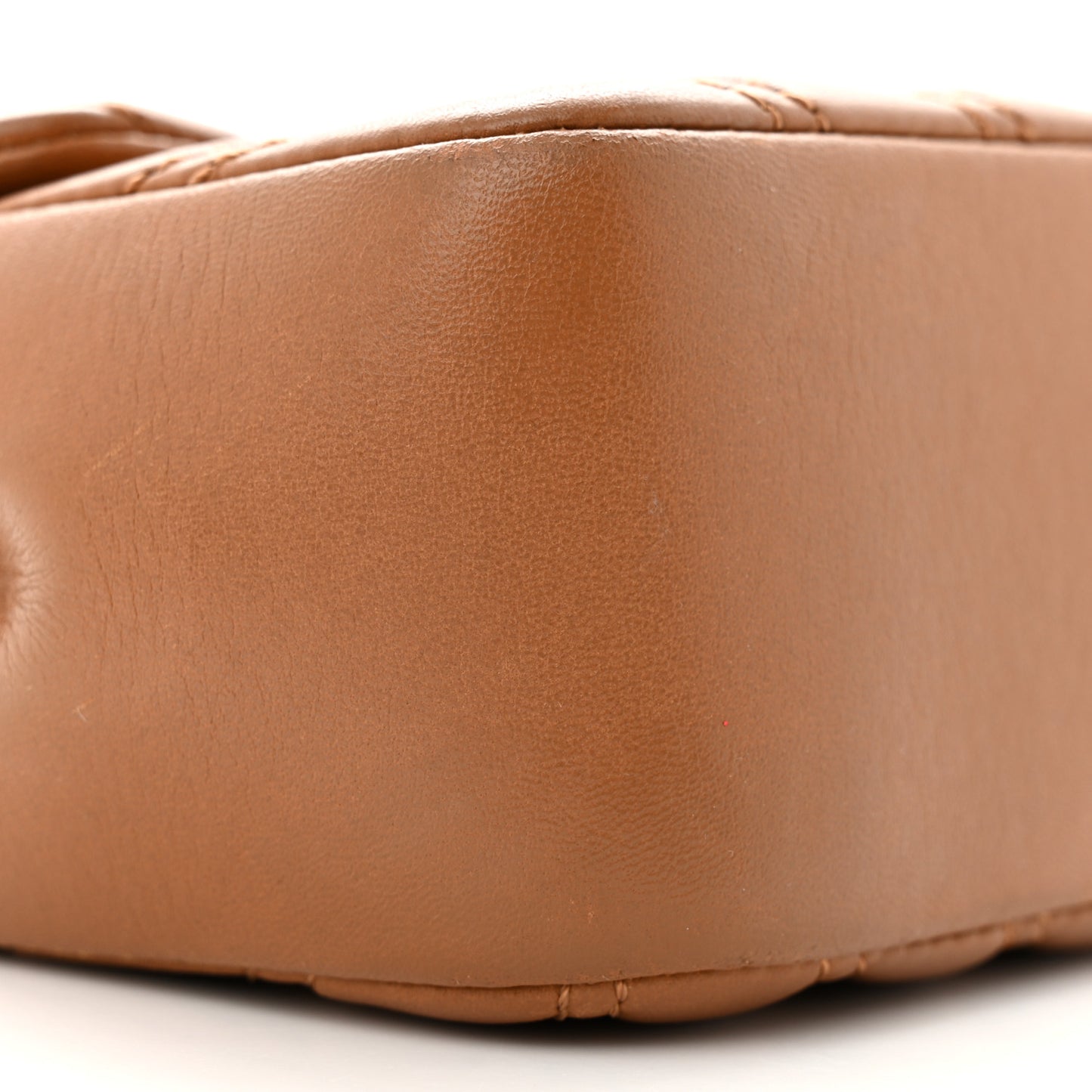 Lambskin Chevron Double Stitch Medium Single Flap Brown