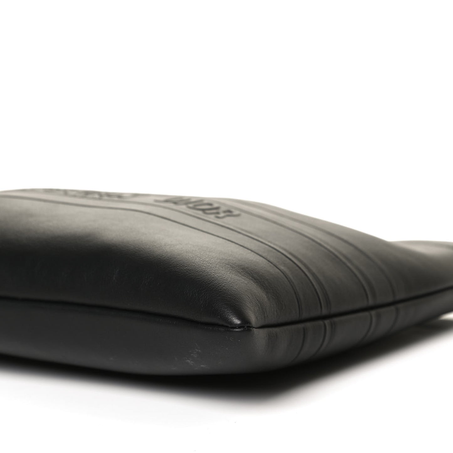 Calfskin Medium Diordouble Zip Pouch Black