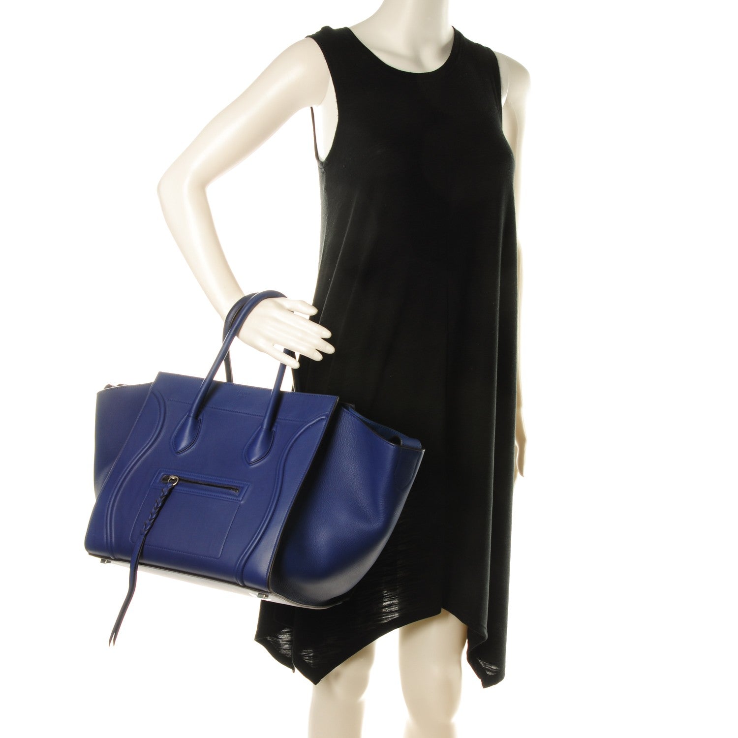 Celine Supple Calfskin Medium Phantom Luggage Indigo 2 of 8