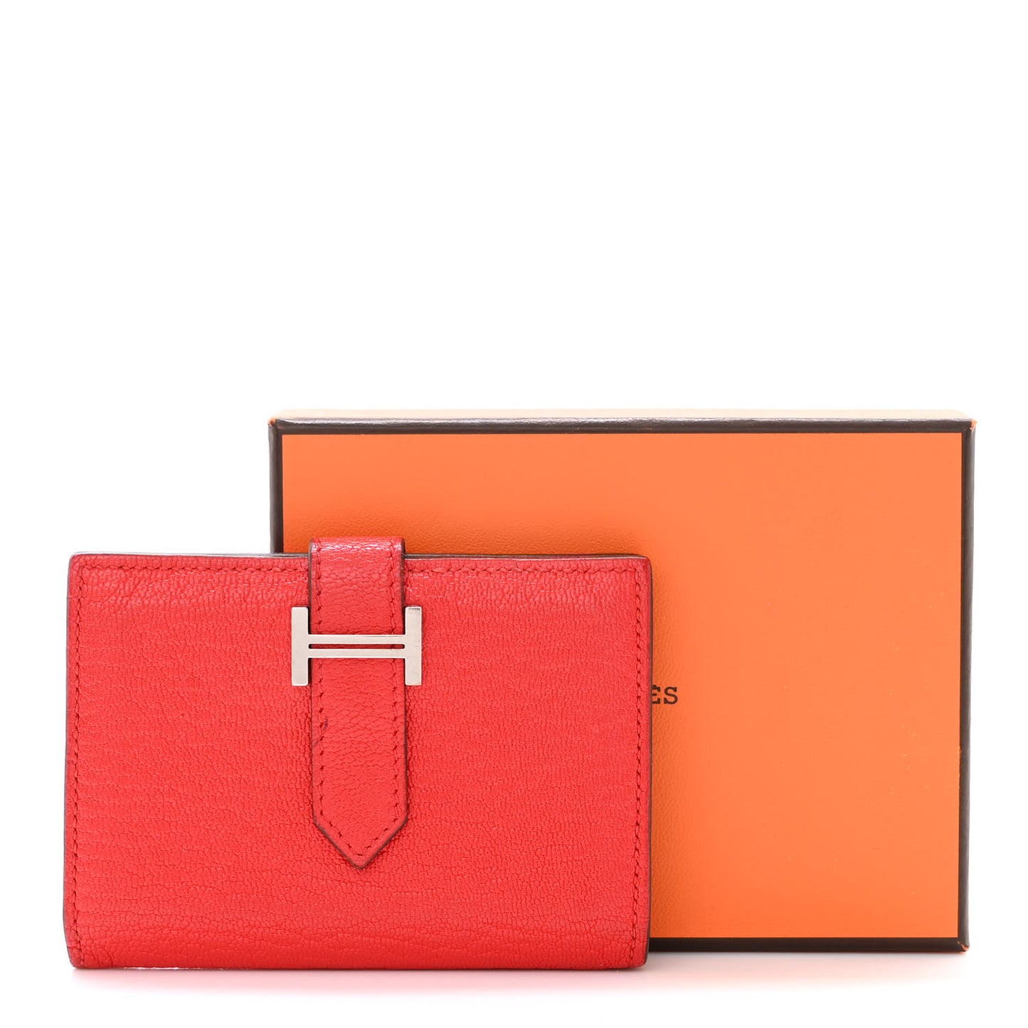 Chevre Mysore Bearn Card Holder Wallet Rouge de Coeur