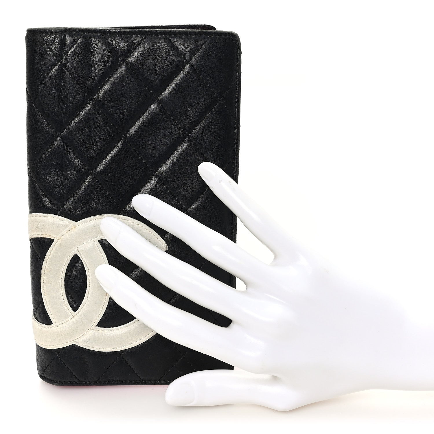 Chanel Calfskin Quilted Cambon Yen Wallet Black White 2 of 9