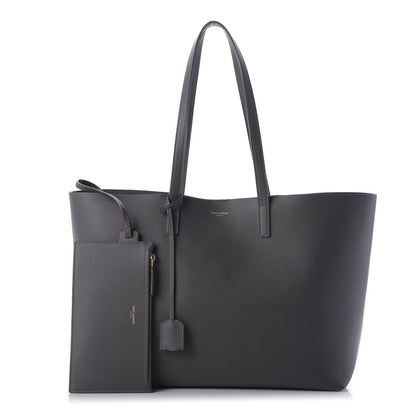 Saint Laurent Calfskin Large Shopping Tote Dark Grey 1 of 8