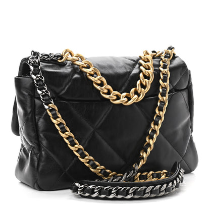 Chanel Goatskin Quilted Large Chanel 19 Flap Black 3 of 11