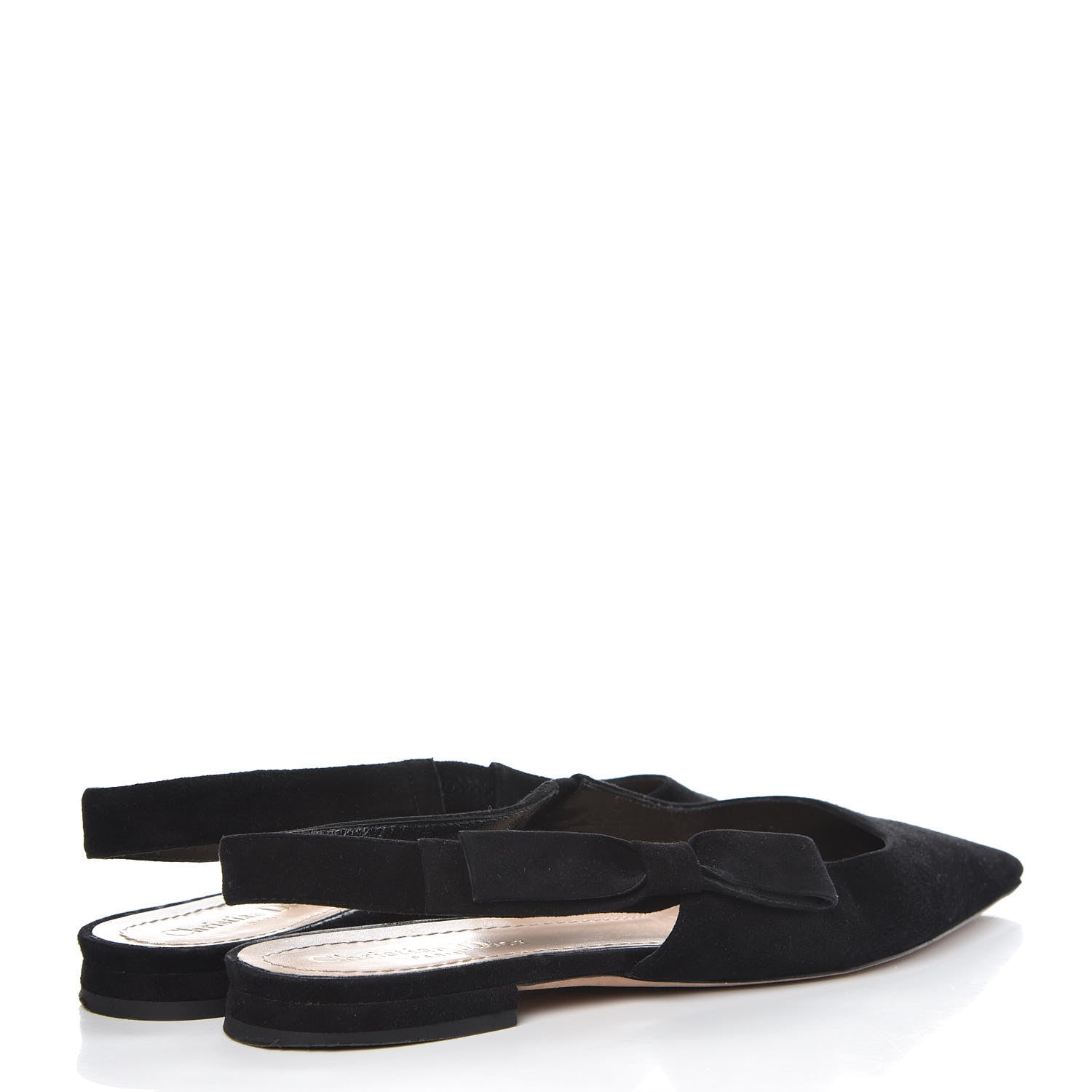 Christian Dior Suede Sweet D Sling-Back Ballet Flats 40 Black 3 of 7