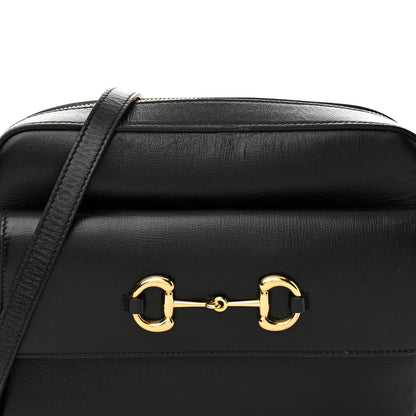 Gucci Textured Calfskin Small Horsebit 1955 Shoulder Bag Black 8 of 10