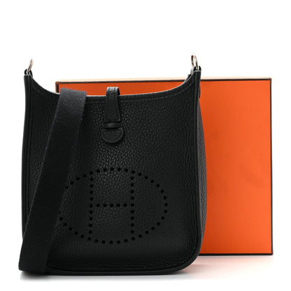 Hermes Taurillon Clemence Evelyne TPM Black 11 of 11