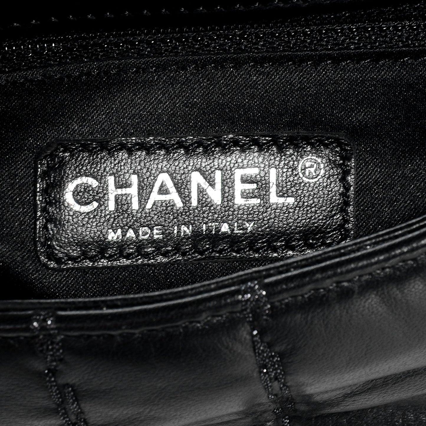 Lambskin Vertical Stitch Small Flap Black