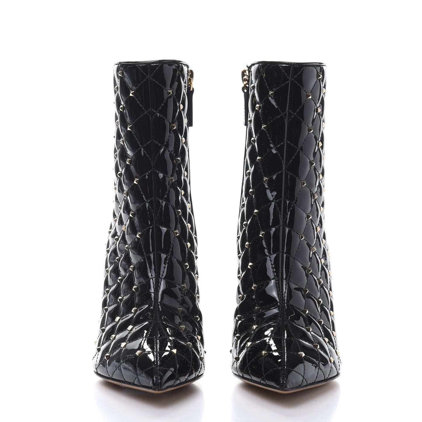 Patent Rockstud Spike Court Ankle Booties 35.5 Black