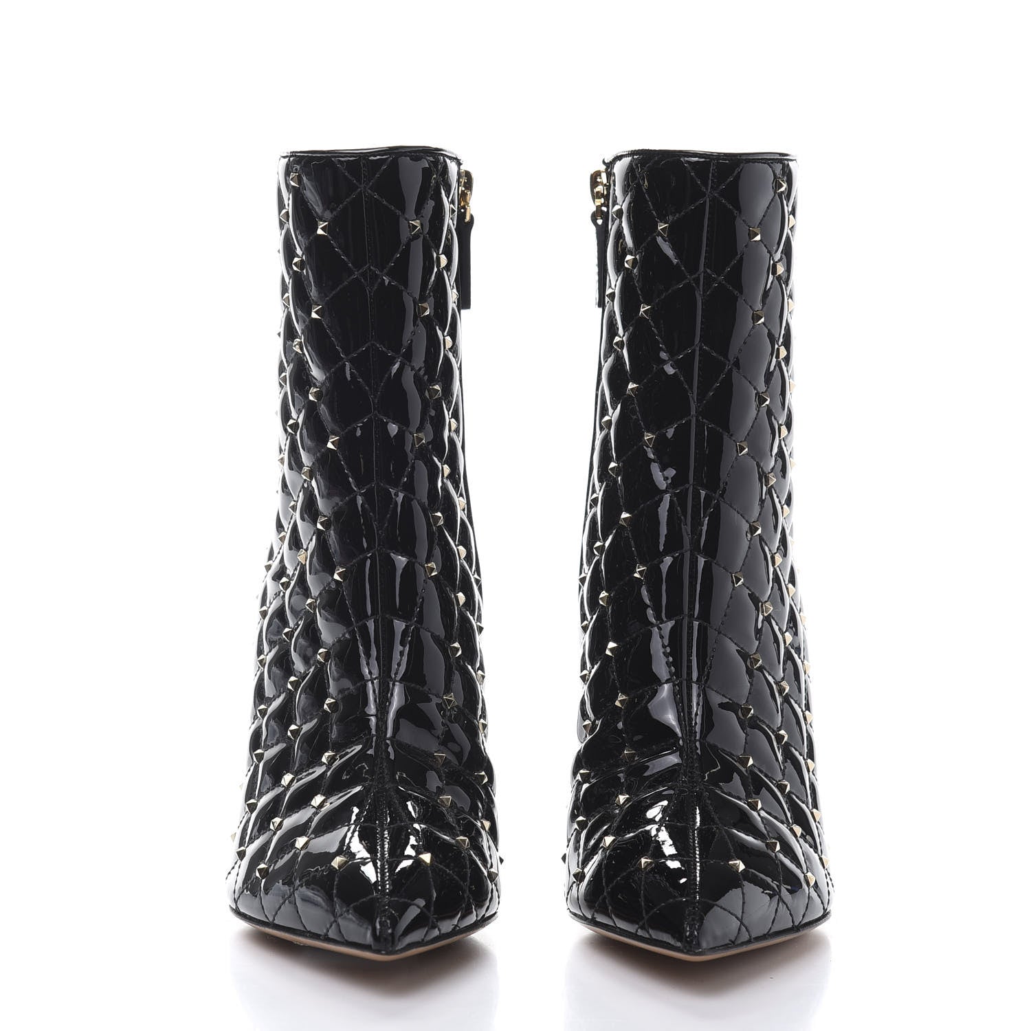 Valentino Garavani Patent Rockstud Spike Court Ankle Booties 35.5 Black 2 of 8