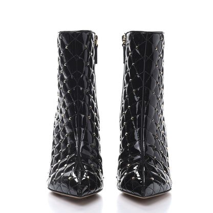 Valentino Garavani Patent Rockstud Spike Court Ankle Booties 35.5 Black 2 of 8