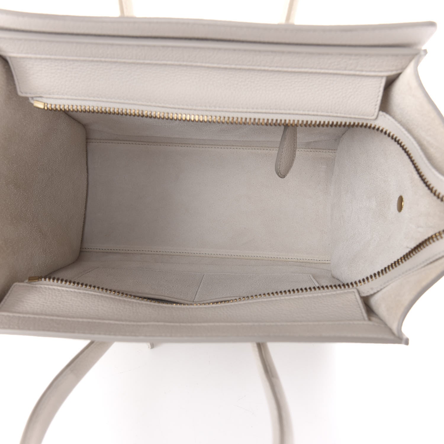 Celine Drummed Calfskin Micro Luggage Chalk 5 of 9
