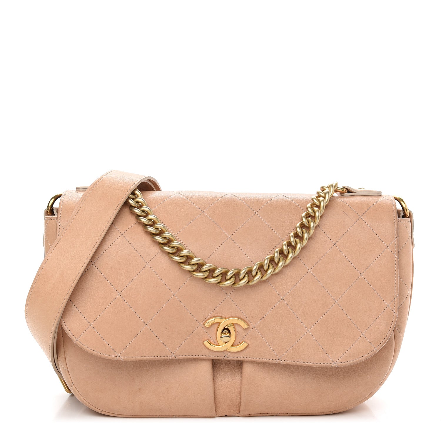 Chanel Calfskin Stitched Small Paris in Rome Messenger Beige 1 of 14