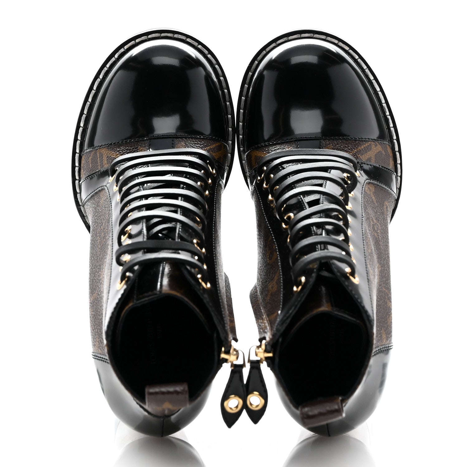 Louis Vuitton Patent Calfskin Monogram Star Trail Ankle Boots 37 Black 2 of 12
