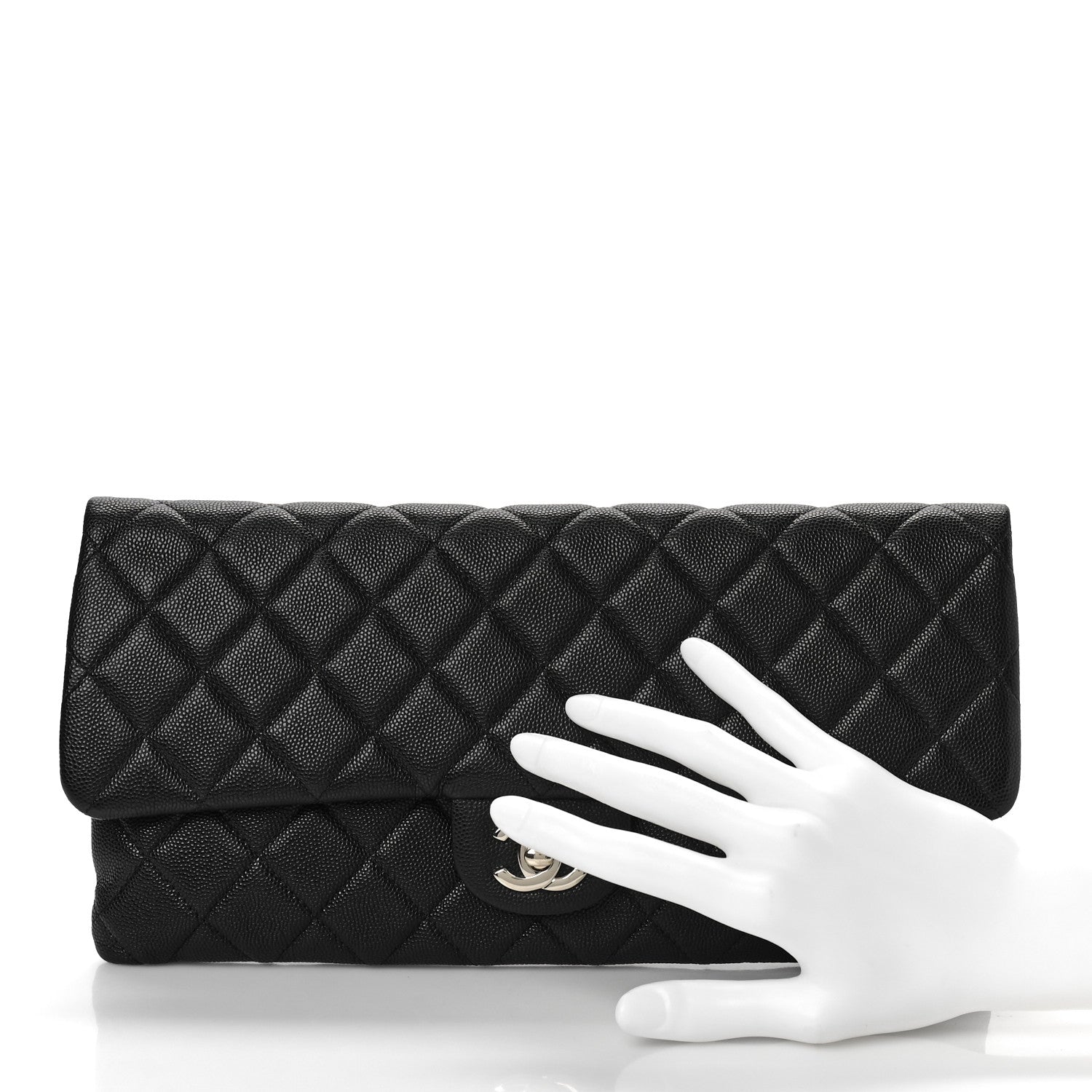 Chanel Caviar Quilted Flap Clutch Black 2 of 10
