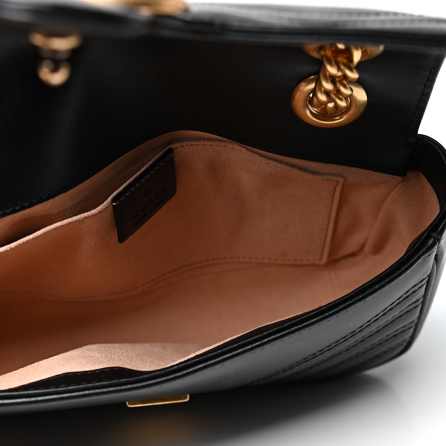 Calfskin Matelasse Mini GG Marmont Shoulder Bag Black