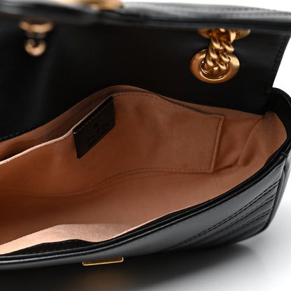 Gucci Calfskin Matelasse Mini GG Marmont Shoulder Bag Black 5 of 9