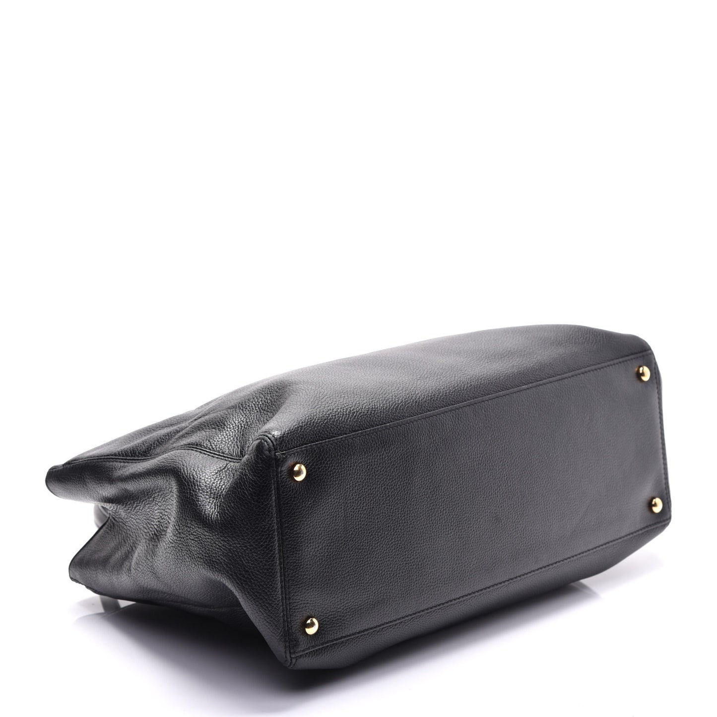 Calfskin Cerf Executive Shopper Tote Black