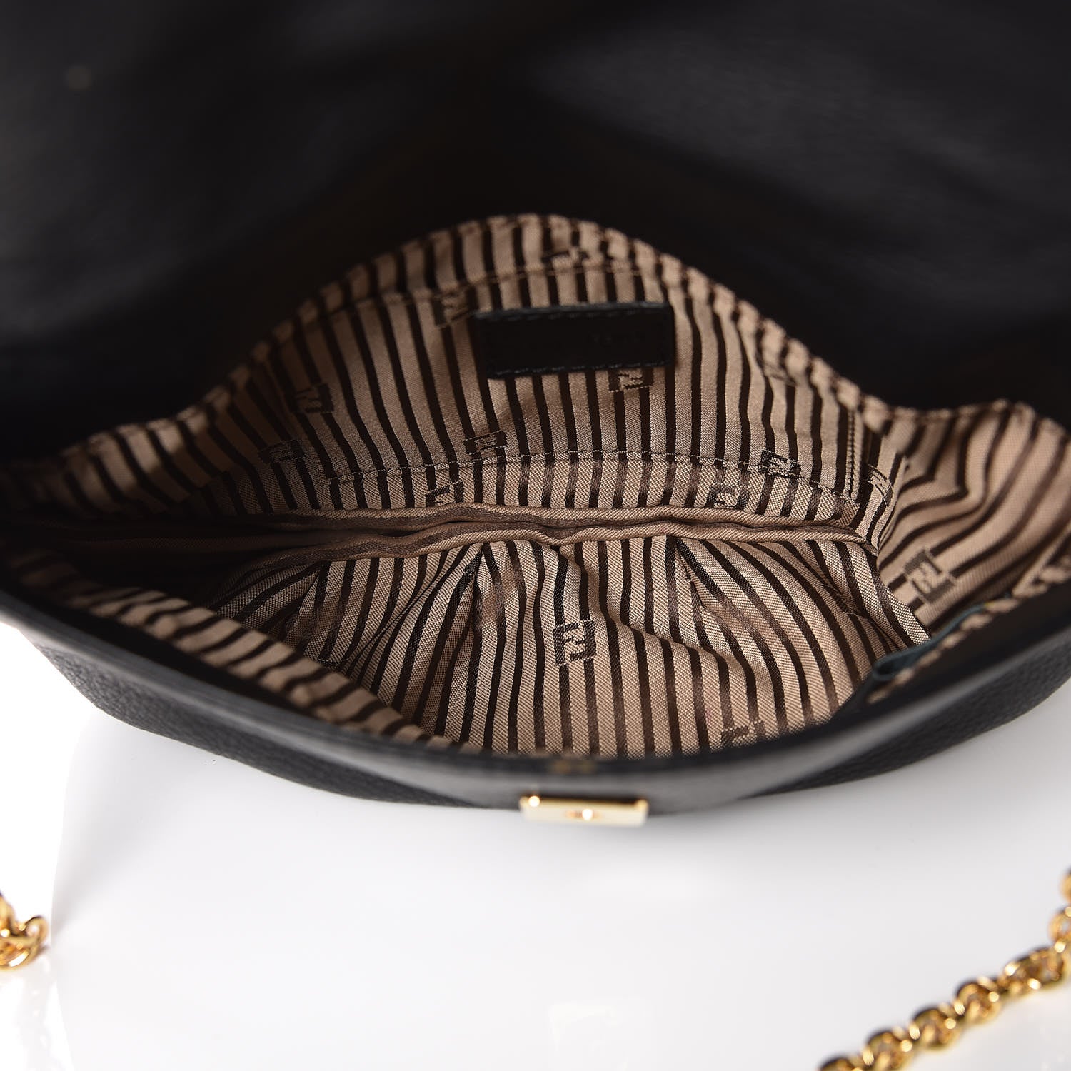 Fendi Vitello Flamingo Fendista Pouchette Crossbody Black 5 of 8