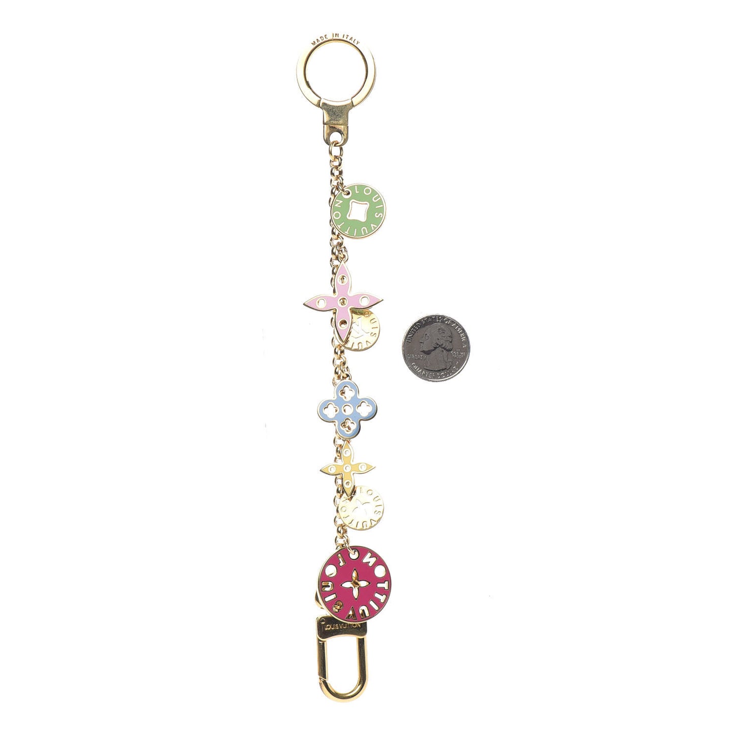 Enamel Looping Key Chain Bag Charm Multicolor