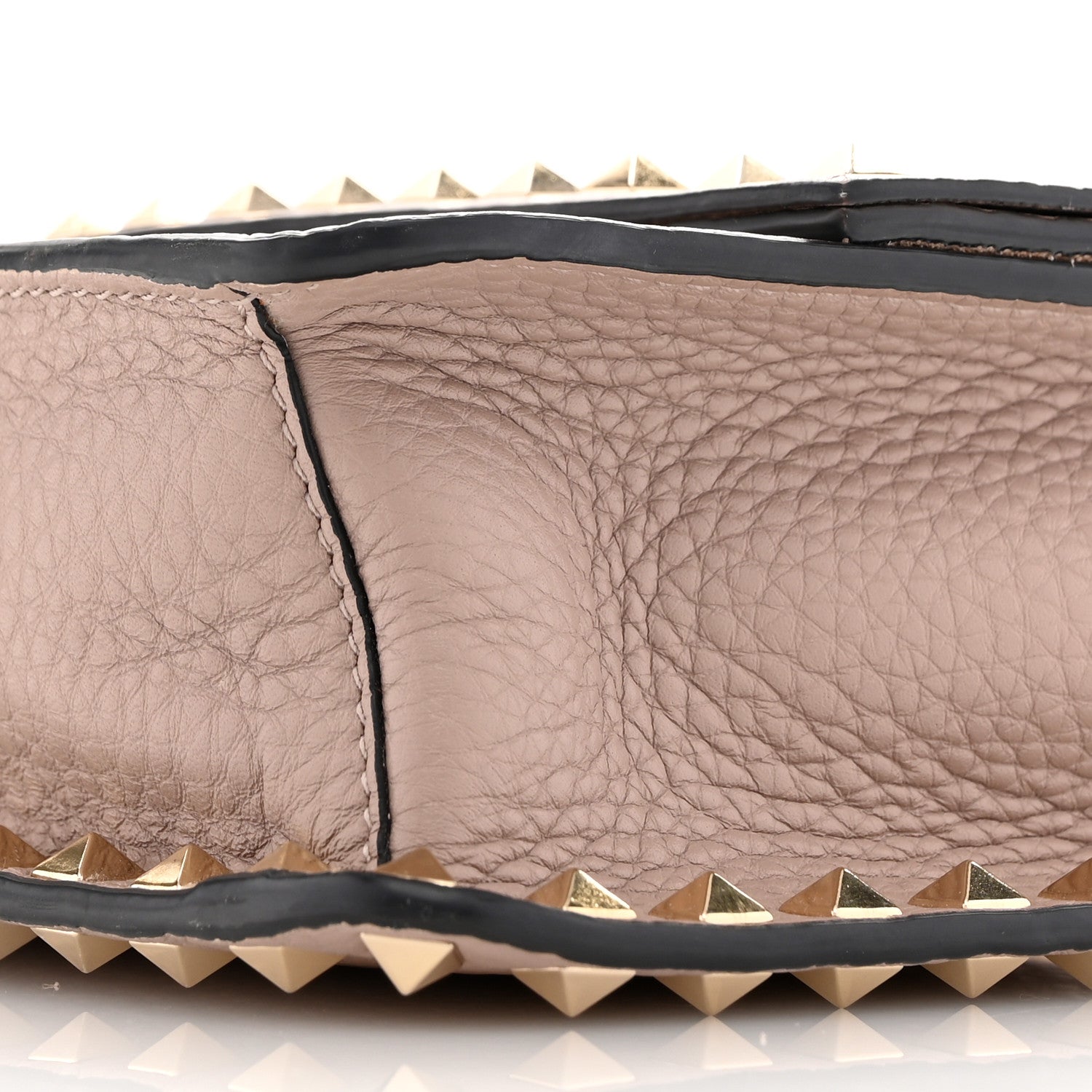 Valentino Garavani Pebbled Calfskin Rockstud Side Slip Crossbody Poudre 9 of 10