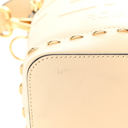 Fendi Vitello King F is Fendi Logo Debossed Metal Stitch Mini Mon Tresor Bucket Bag Pergamena 11 of 11