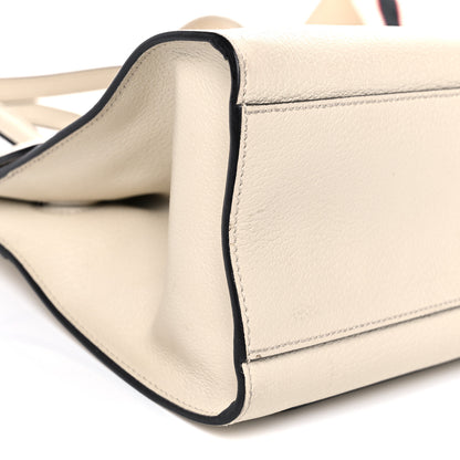 Gucci Grained Calfskin Web Stripe Butterfly Medium Totem Top Handle Bag White 8 of 12