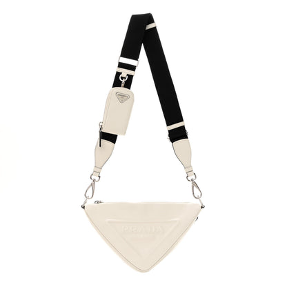 Prada Grace Lux Triangle Shoulder Bag White 1 of 13