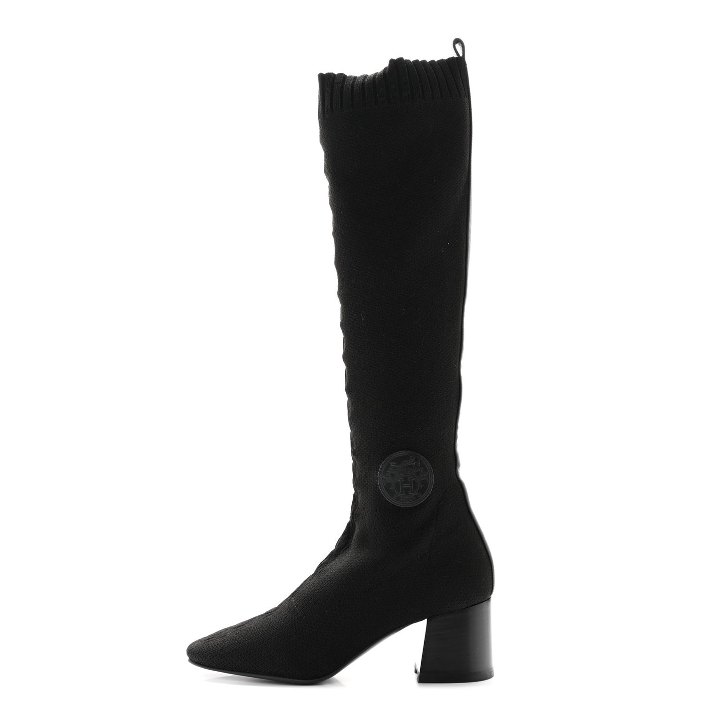 Knit Calfskin Fontaine 60 Boots 36 Black