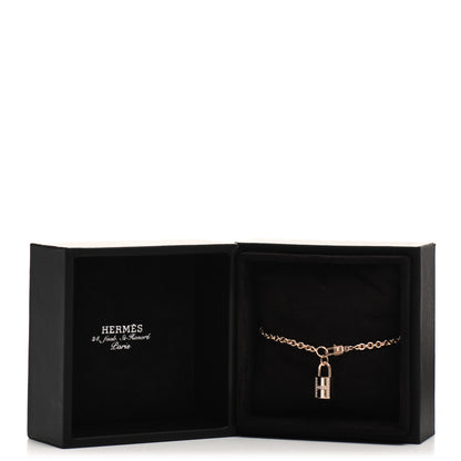 Hermes 18K Rose Gold Diamond Amulettes Cadenas Bracelet ST 4 of 4